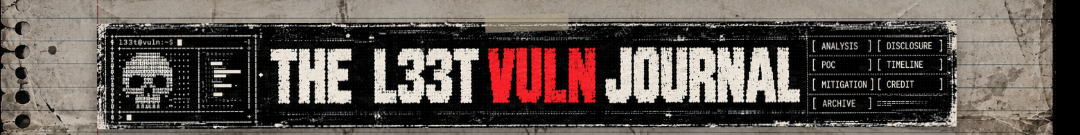 THE L33T VULN JOURNAL